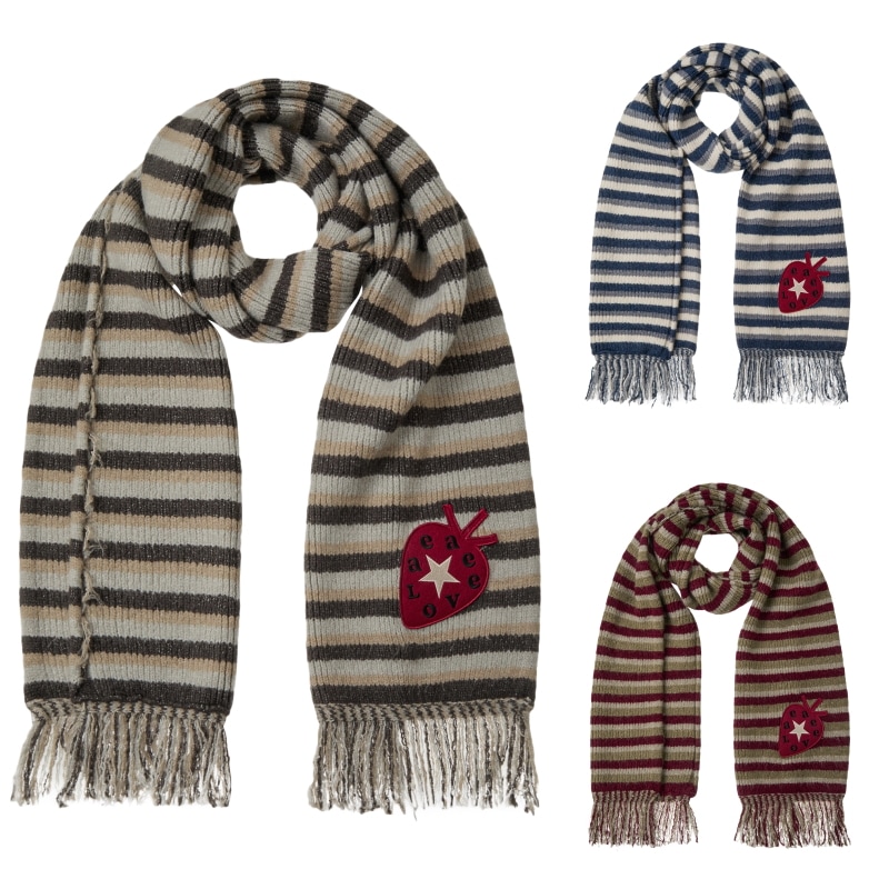 【aeae】 25FW STRIPE TASSEL MUFFLER : 3COLORS