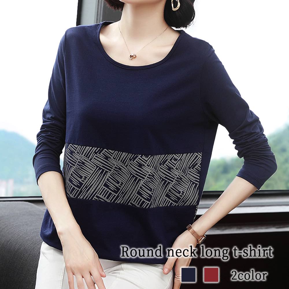 Tシャツ レディース ラウンドネックロングTシャツ スポーツ 大人 シャツ ブランド キャンバー トレーナー コーデ カジュアル ブラウス 冬 長袖 ゆったり 40代 人気 厚手 おしゃれ ロング 綿