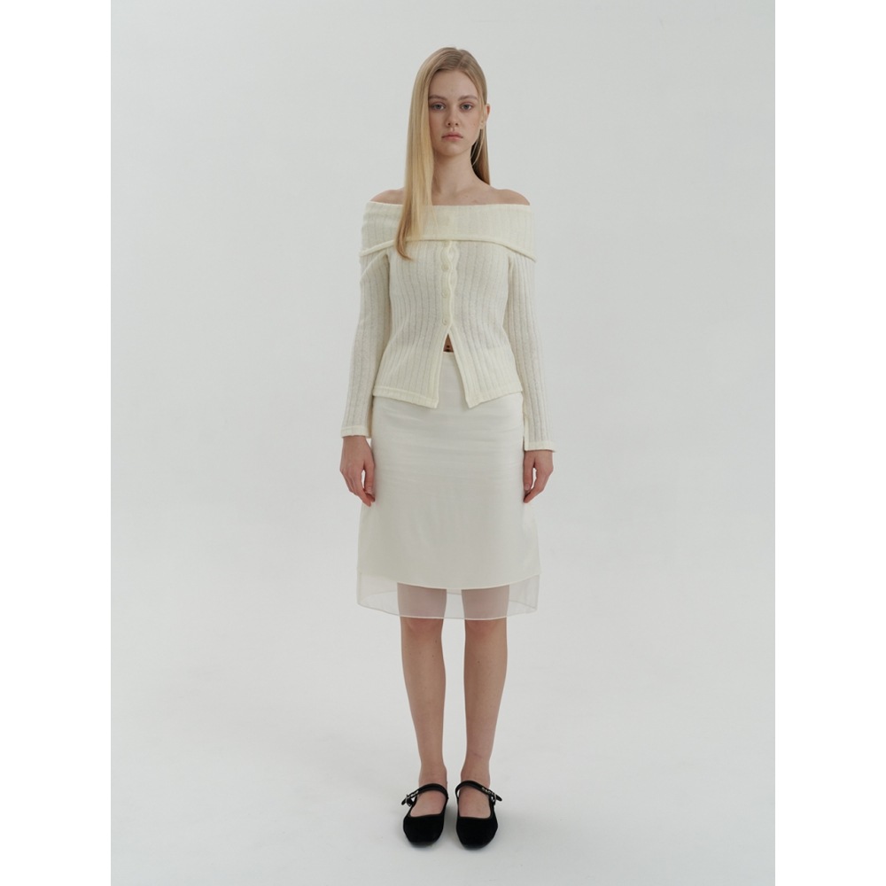 KINDABABY サテンレイヤードミディスカート クリーム 8,711円