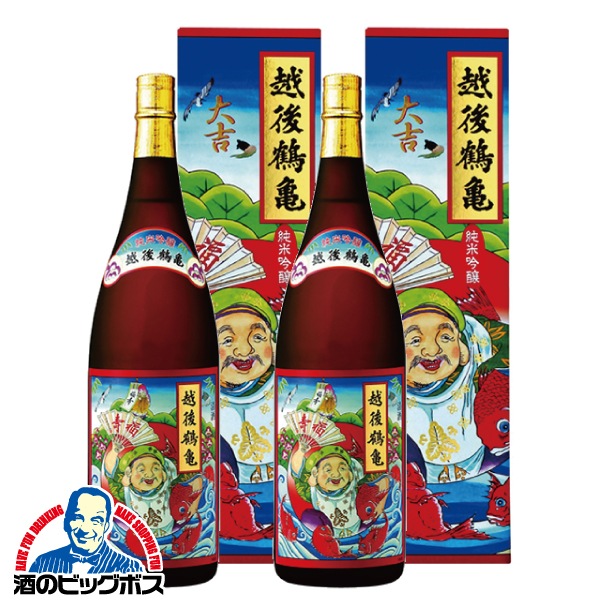 日本酒 純米吟醸 越後鶴亀 招福神 純米吟醸 化粧箱入り 1800ml×2本(002)『FSH』【本州のみ　送料無料】