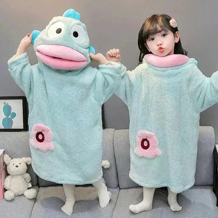韓国ファッション 女子 新入荷 ハンギョドン 男子 厚く暖かい ふわふわ ルームウェア パジャマ フード付きパジャマ 部屋着 キッズ 秋冬