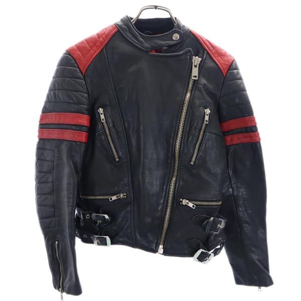 ECHTES LEDER 80s ヴィンテージ ライダースジャケット 40 ブラック系 裏キルティング レディース