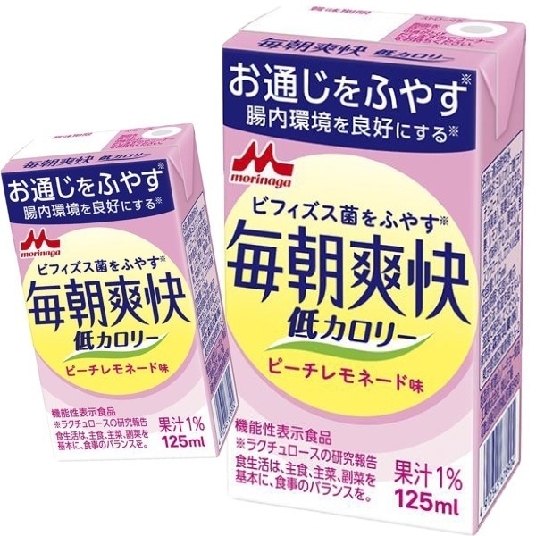 毎朝爽快 Light ピーチレモネード味 125ml 48本 （24本入2ケース）