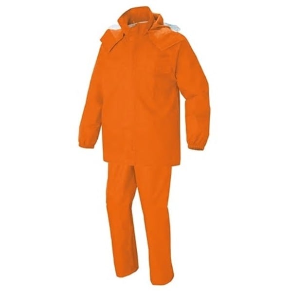 耐水圧10，000mmH2O撥水防水レインウェアー オレンジ 5L