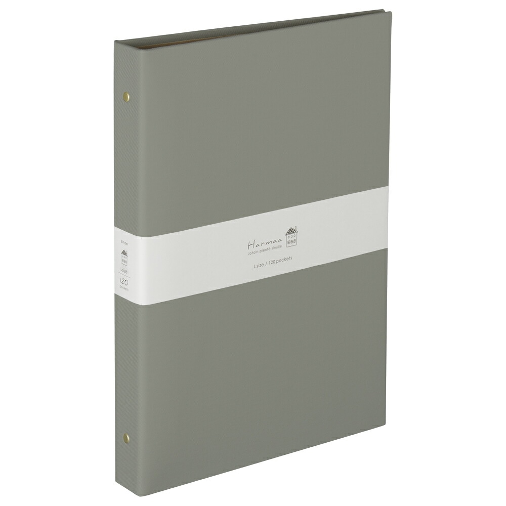 （まとめ買い）ハルマー バインダー式ポケットアルバム L判3段120枚グレー A-HR3Y-201-N [x3]