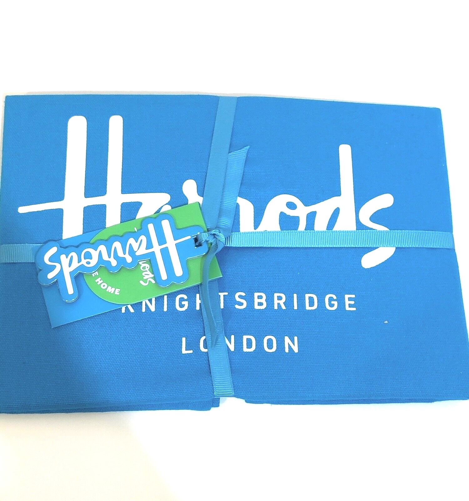 ハロッズ Harrods ロゴ ブルー ティータオル
