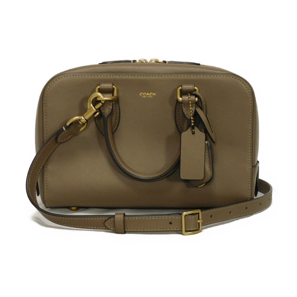 【中古】 ハンドバッグ 現行 グラブタン カーフ 2WAY ショルダーバッグ バワリー サッチェル 24 ロゴ 箔押し CY918