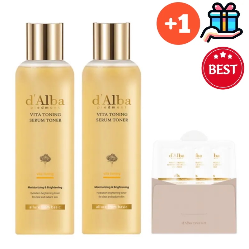 [Q10人気化粧水 メガ割 大容量] ビタトーニング セラムトナー 180ml × 2本 + セラムクレンザー 3ml × 3包 セット くすみ シミケア シミ消し 韓国コスメ シミ