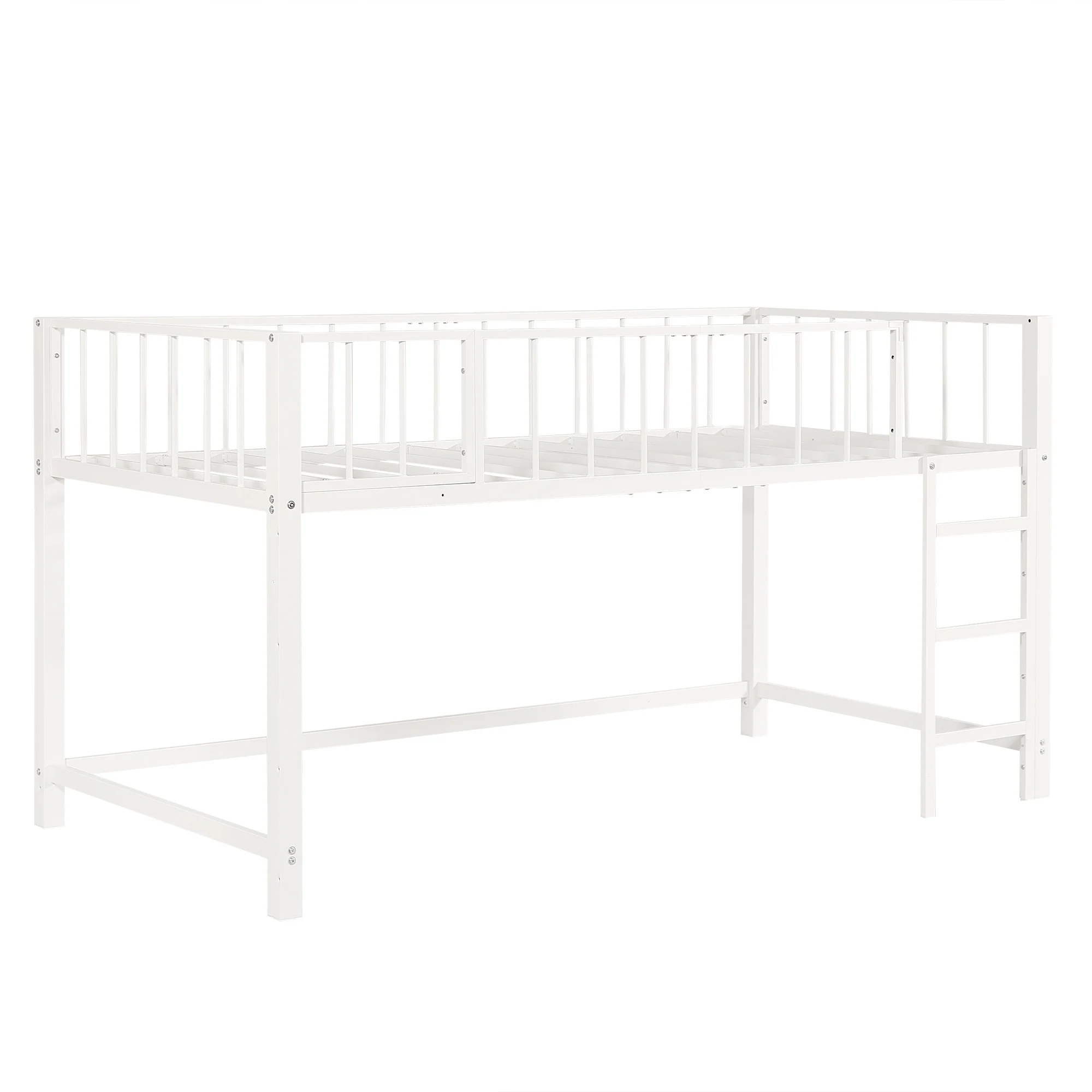 【16】ロフトベッド パイプベッド シングル 高さ110cm ロフトベッド ロータイプ 左右入れ替え 子供ベッド シングルベッド 下収納 ロフト ベッド 省スペース スチール