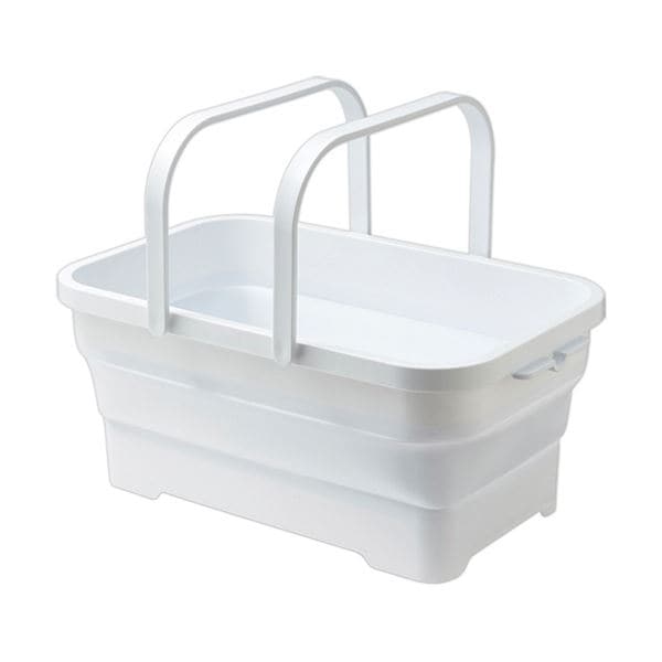 （まとめ）伊勢藤 折りたたみ ソフトバスケットホワイト I-581W 1個[x2セット]