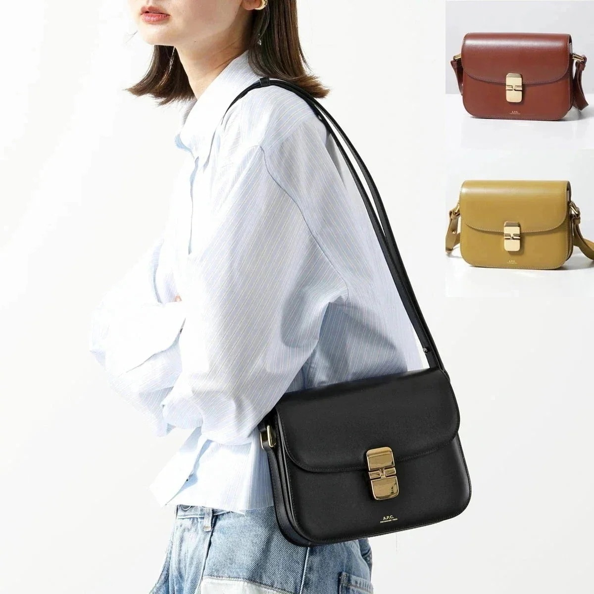 APC A.P.C. アーペーセー ショルダーバッグ PXBMW F61413 sac grace small レディース グレイス スモールバッグ レザー ポ 【ts】