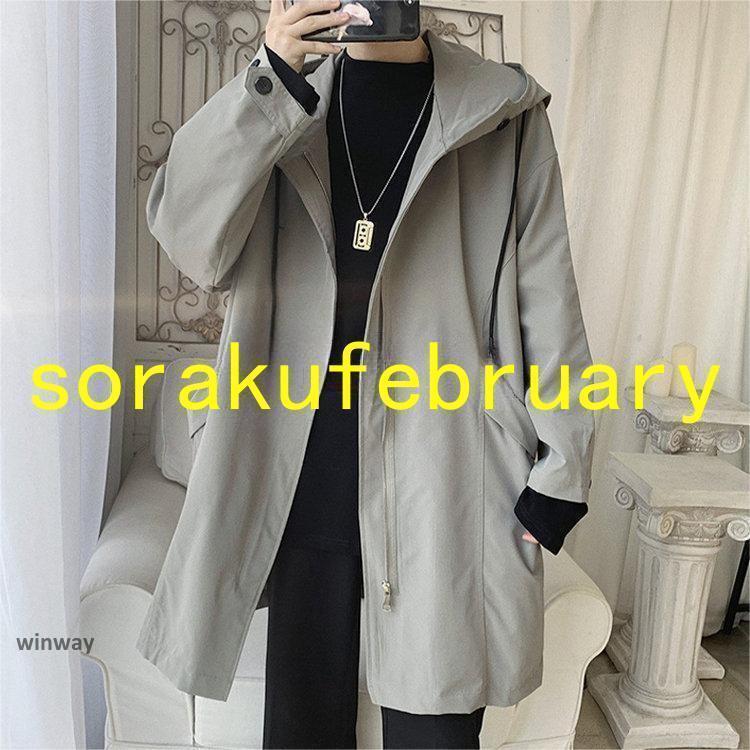 新商品 オーバーコート　メンズコート　コート　春秋冬　メンズ　フード付き　ゆったり　ロングコート　ジャケット　ロング丈　トップス　アウター　　通勤オーバーコート　メンズコート　コート