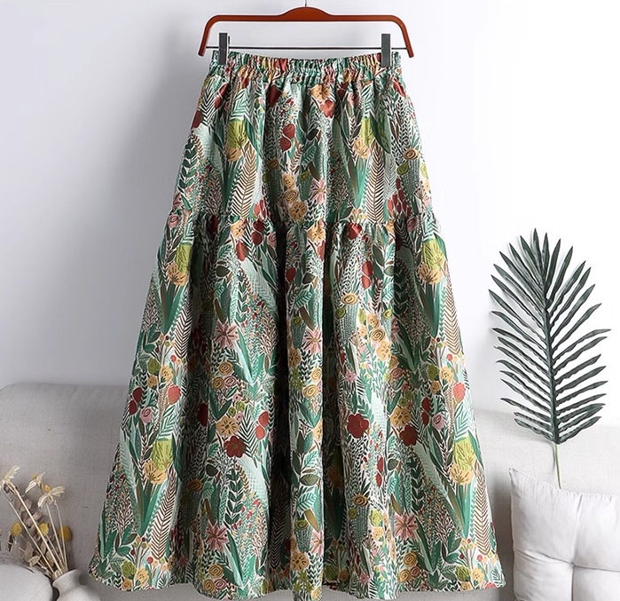 レディース スカート 膝下 刺繡 かわいい 大人可愛い きれいめ 上品 おしゃれ かっこいい レトロ 花柄 春 秋 オフィス ビジネス OL 通勤 デート お出かけ リゾート 女子会 休日