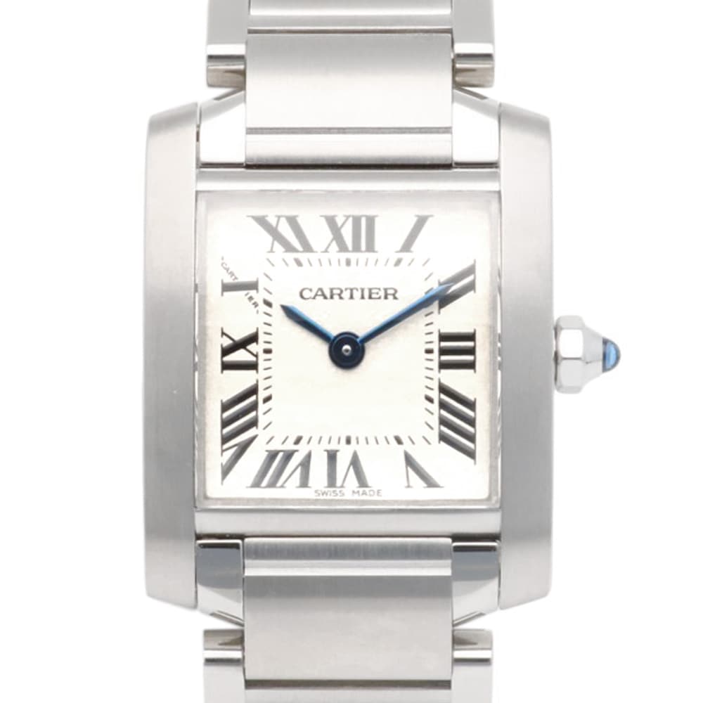 カルティエ タンクフランセーズ SM 腕時計 ステンレススチール 2384 クオーツ 1年保証 CARTIER 中古 美品