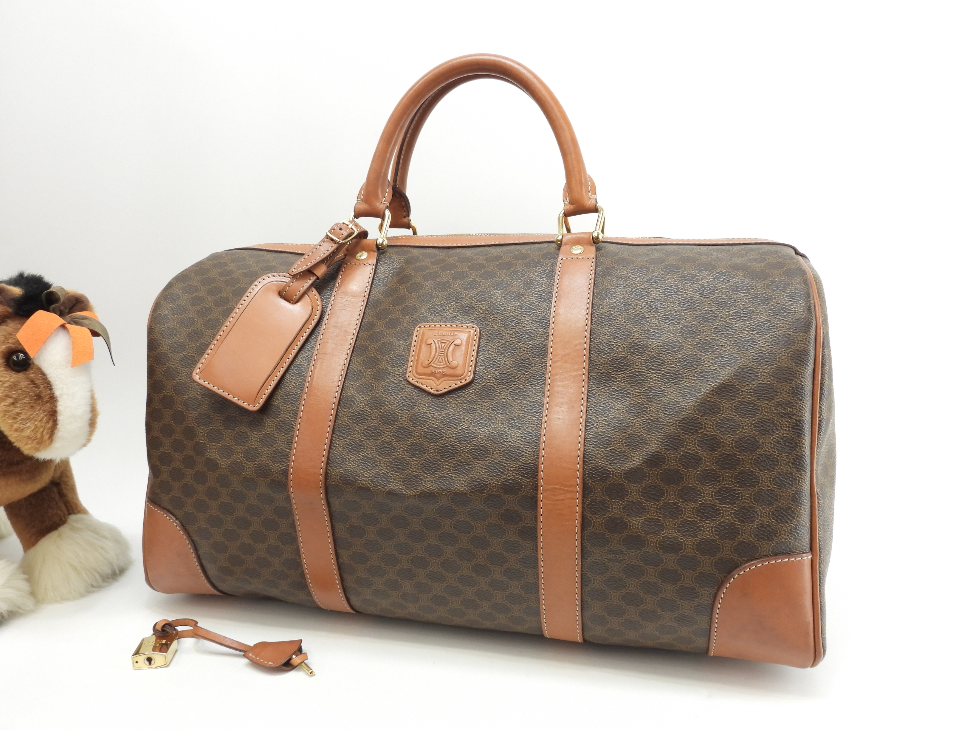 ハンドバッグ マカダム トリオンフ レザー茶 キーポル45@ 35 26,100円