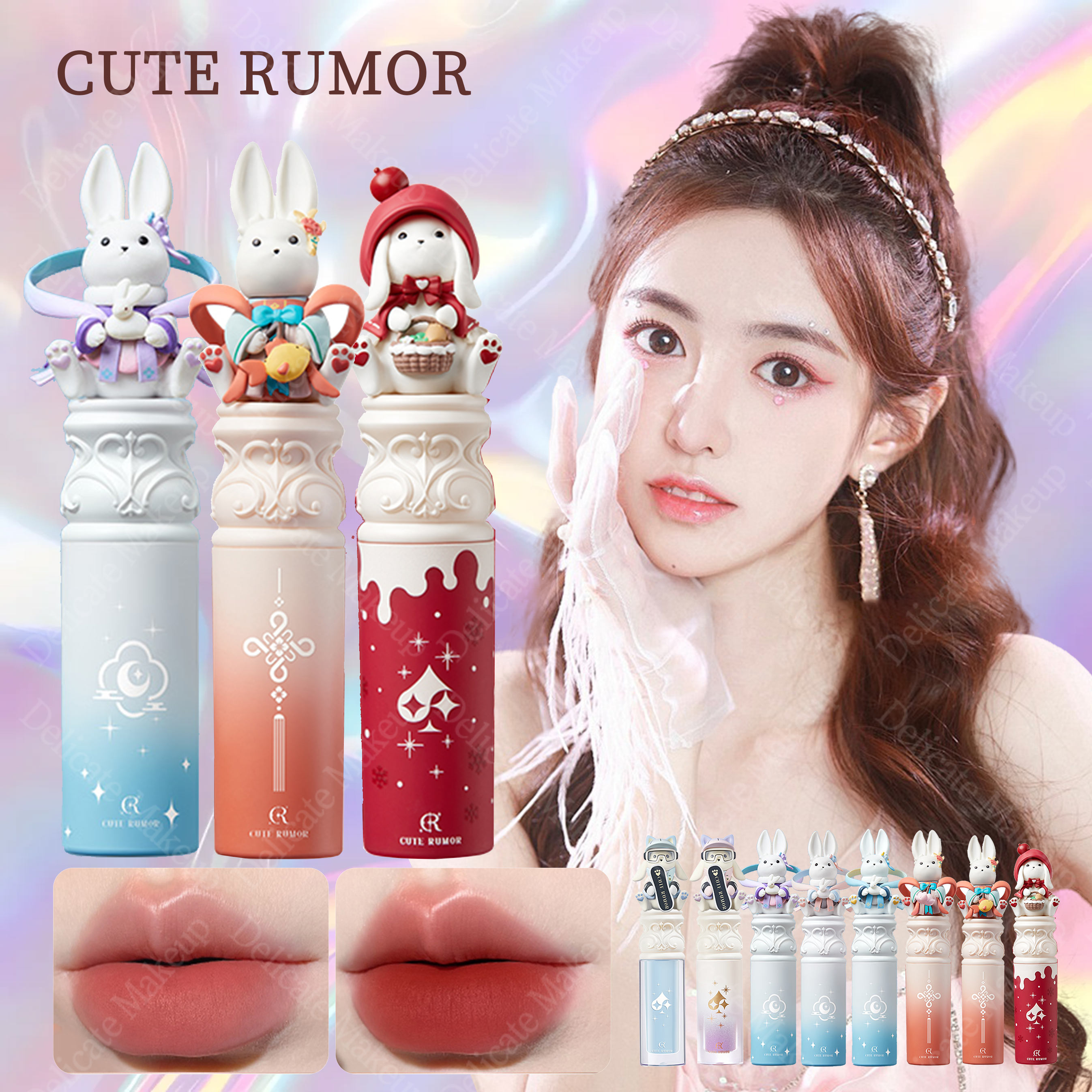 【2025初売りセール 限时特価】化粧品セット リップスティック 翡翠うさぎリップスティック 秋限定 発色が可愛い リップ 光沢感 保湿補水 リップスティックプレゼント うさぎのフィギュア 7,472円