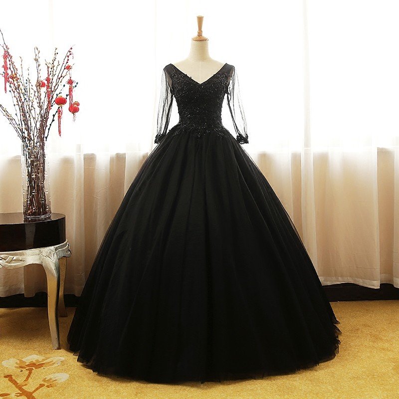 ウェディングドレス 演奏会用ロングドレス カラードレス 人気 ペールオレンジ カラオケ大会 ステージ衣装 ブラック