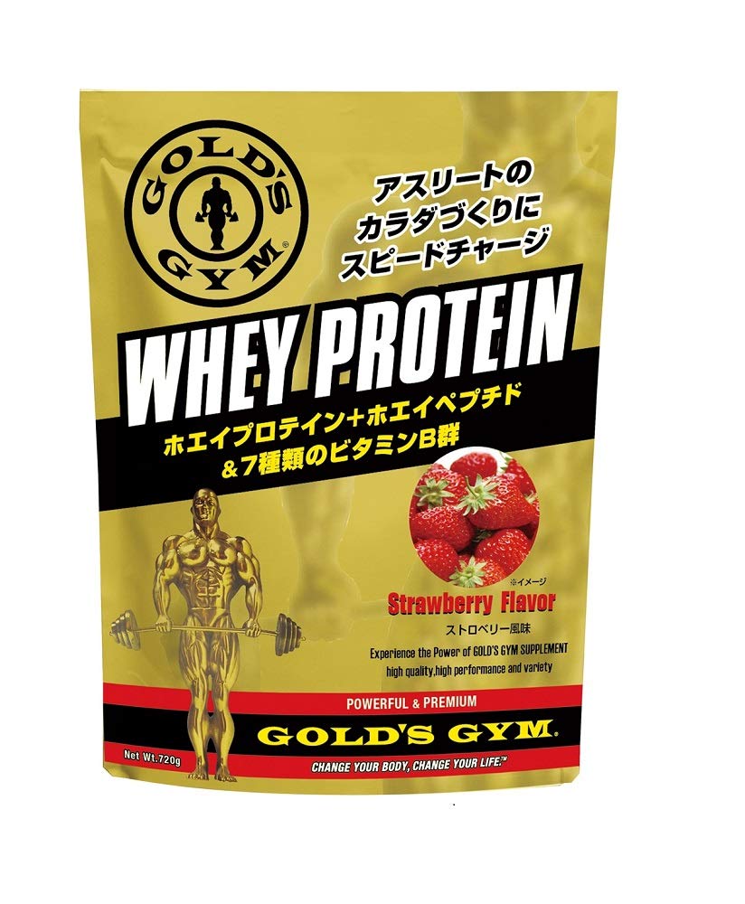 全国送料無料 ゴールドジム(GOLDS GYM) ホエイプロテイン ストロベリー風味 720g 5,342円