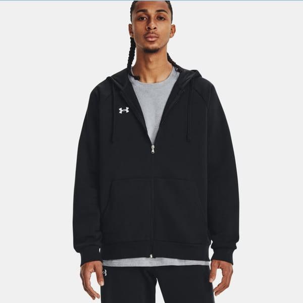 1379767-001 ブラック 男性 UA ライバル フリース フード付き ジャケット 裏起毛ジップアップ