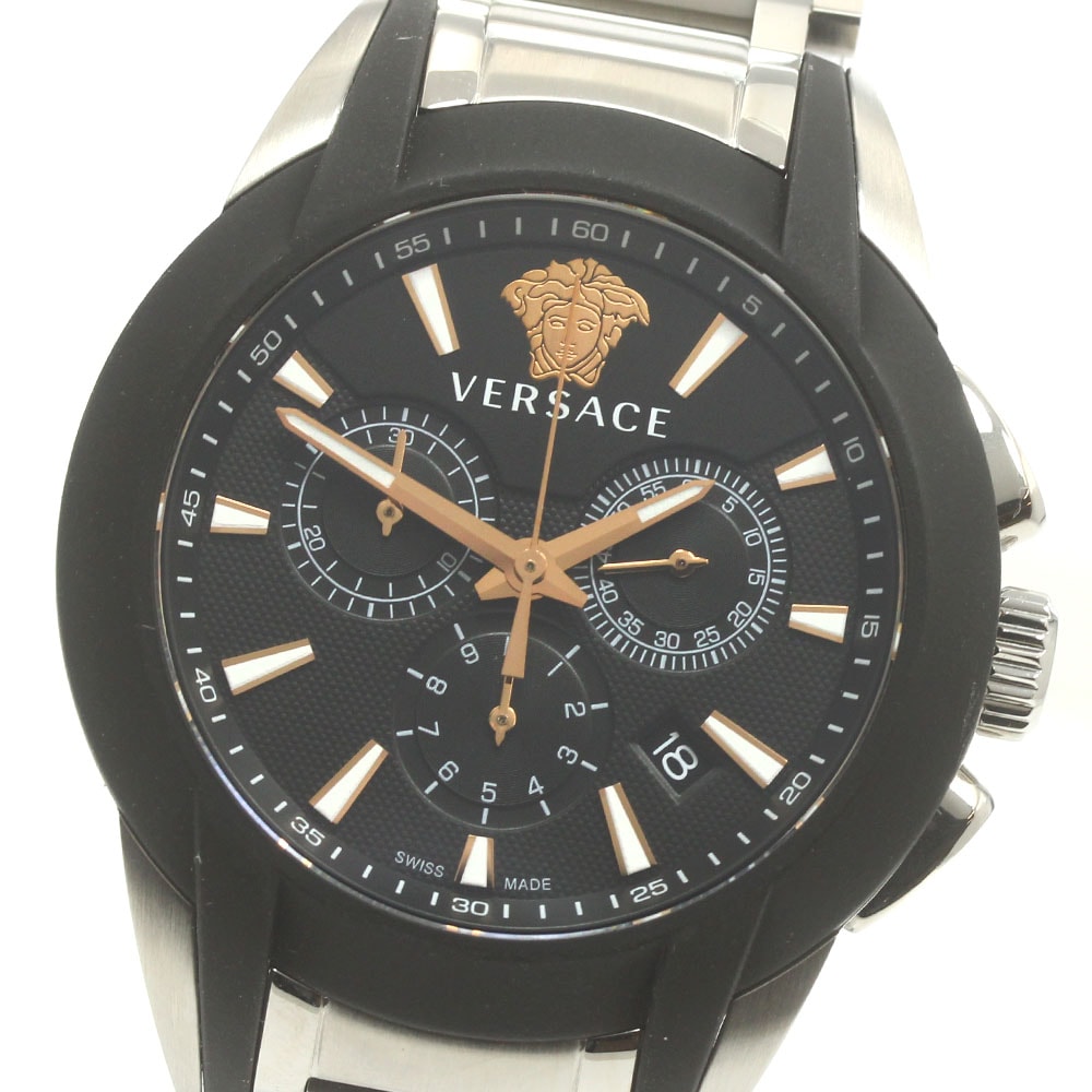 ヴェルサーチ VERSACE VEM800218 キャラクタークロノ デイト クォーツ メンズ 極美品 箱・保証書付き_875844【中古】