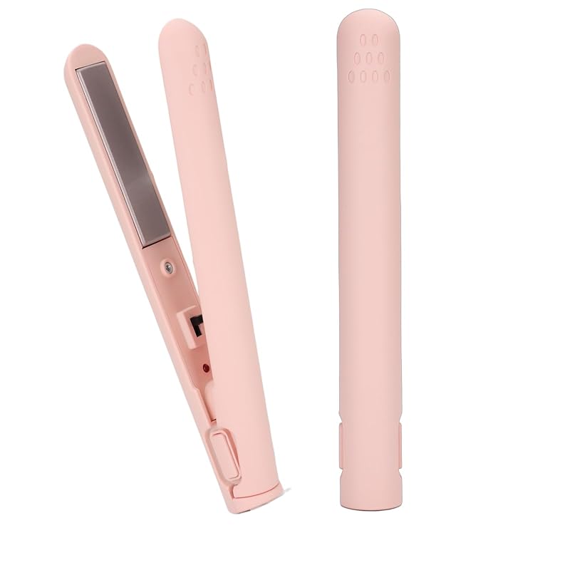 KEKETOPET ヘアアイロン ストレート 前髪向け USBヘアーアイロン 小型 ミニサイズ 非充電式 海外対応 軽量 初心者 旅行仕様 ACアダプター含まれない MF004-Pink