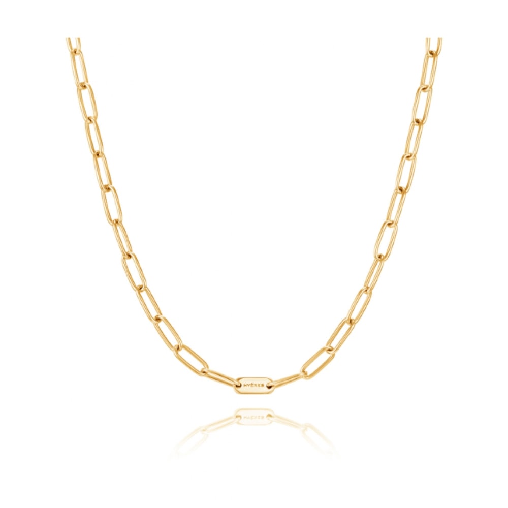 HYERES LOR [プレミアムメッキ] H エディション AB (Y) ラウンドタグチェーンネックレス HL6N66639YB450