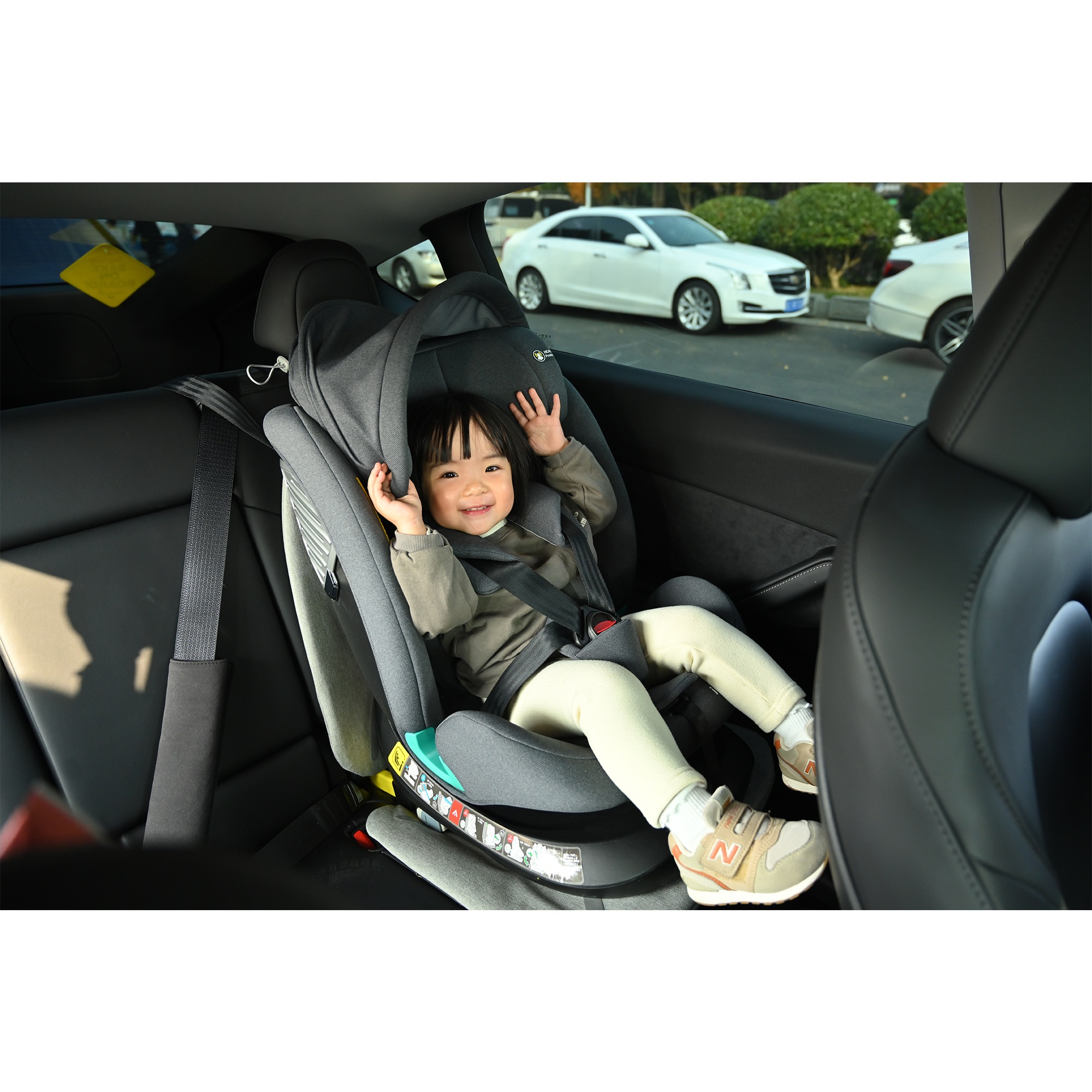 【トップテザー】チャイルドシート 新生児 ISOFIX 0歳12歳 360度回転式 40150cm ジュニアシート 調節可能 洗える キャノピー付き ベビーシート ドリンクホルダー付き 出産祝い
