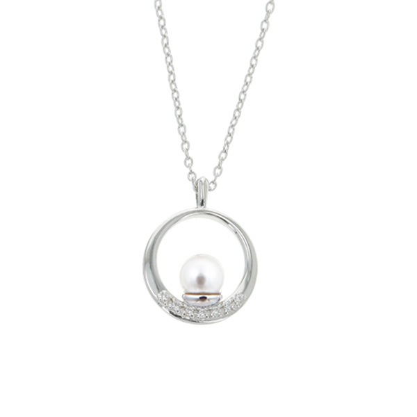 ルビンローザ ネックレス レディース 国内正規品 Rubin Rosa アクセサリー ペンダント キュービックジルコニア グラスパール プラチナコーティング リング フープ サークル パール RBN0