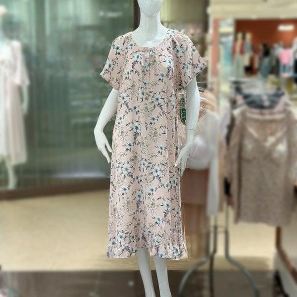 女性レーヨンナイロン花柄ワンピース (WGN7184W PK)