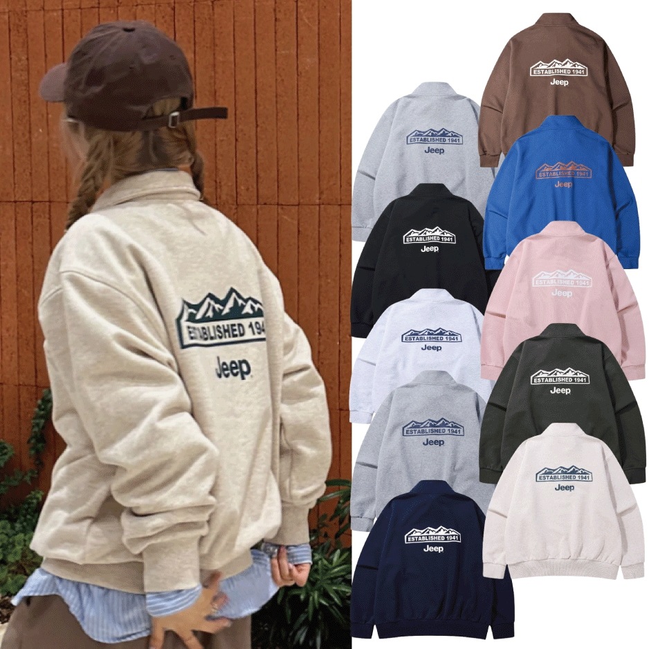 ジープ ロゴ M-Logo 半ジップアップ スウェット 男女兼用