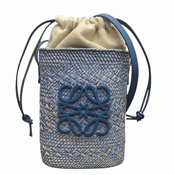 ロエベ スクエアポケット C630G35X01 ブルー バッグ ショルダーバッグ 【中古】