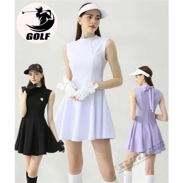 ゴルフウェア レディース ゴルフ ドレス ワンピース 丈長め ゴルフ スカート かわいい おしゃれ 新作