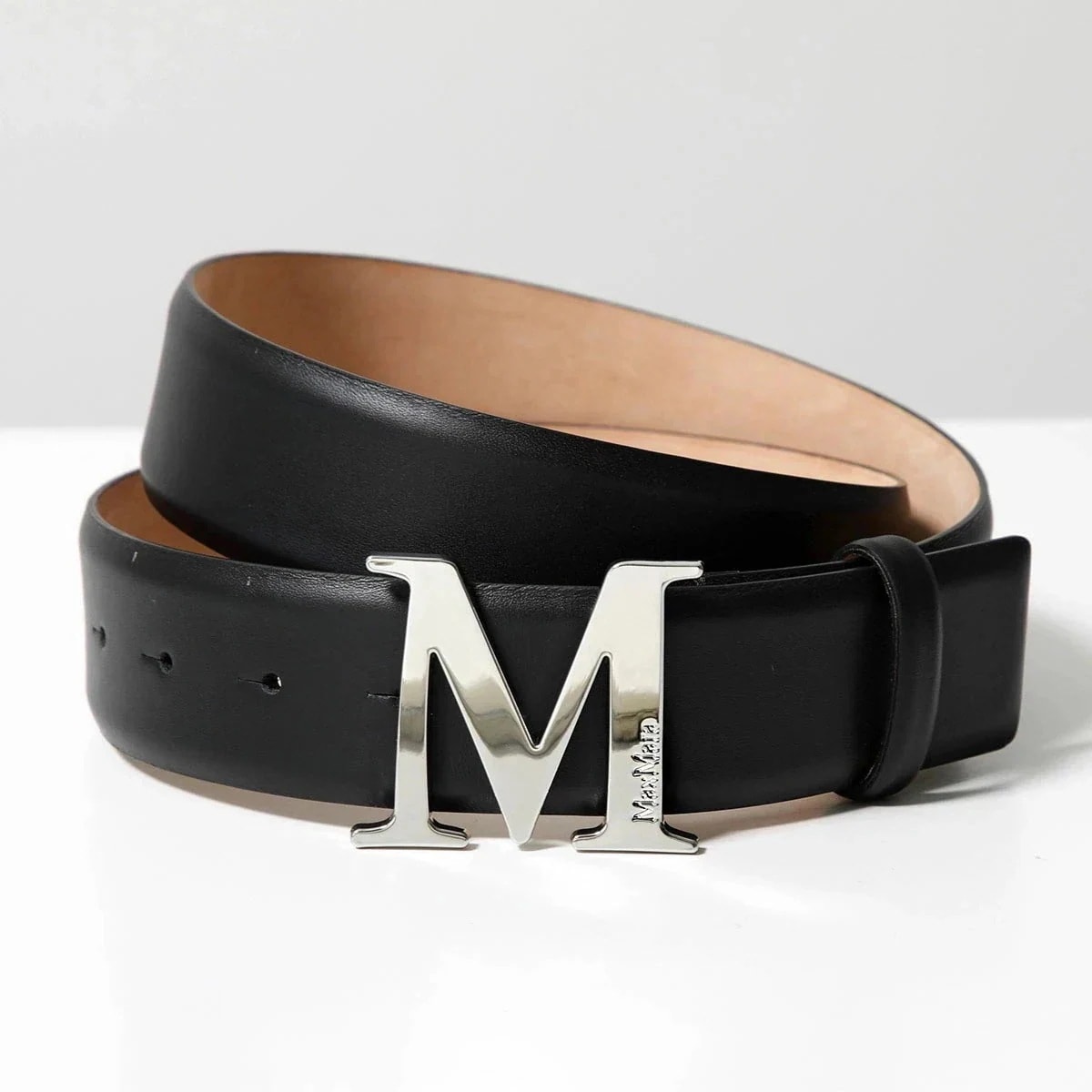 MAX MARA マックスマーラ ベルト M CLASSIC 40 レディース レザー Mロゴ バックル 005/NERO