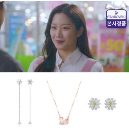 SWAROVSKI正規品韓国ドラマ女神降臨ムンガヨン着用アイテムイヤリングネックレス人気商品