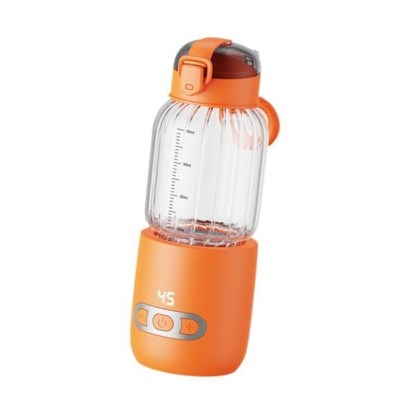 オレンジ 400ml サーモスタットマグ ポータブルウォーマーボトル ウォーターボトル ガラスボトル