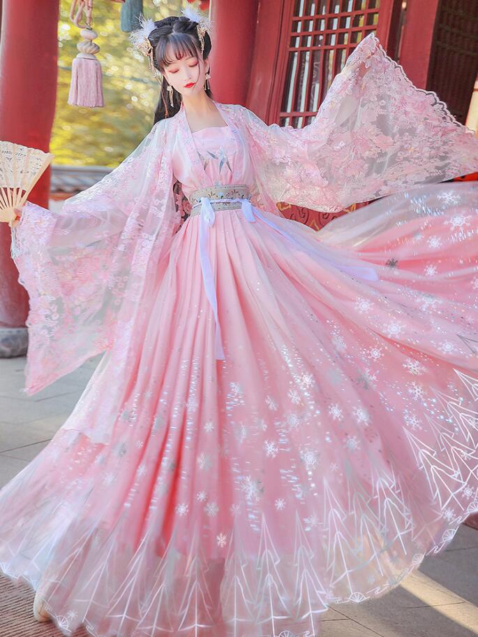 漢服 レディース漢服 美人ドレス ハロウィン コスプレ衣装 唐装漢服 華流舞台衣装 古代貴妃服 ロング丈ドレス コスチューム ドレス 羽織 刺繍 学園祭 文化祭 撮影衣装 漢風ドレス 3点セット