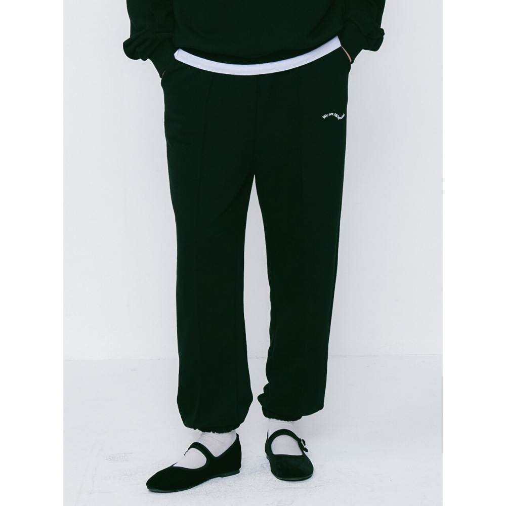 LOSSYROW ピンタック ウェーブ スウェットパンツ ブラック