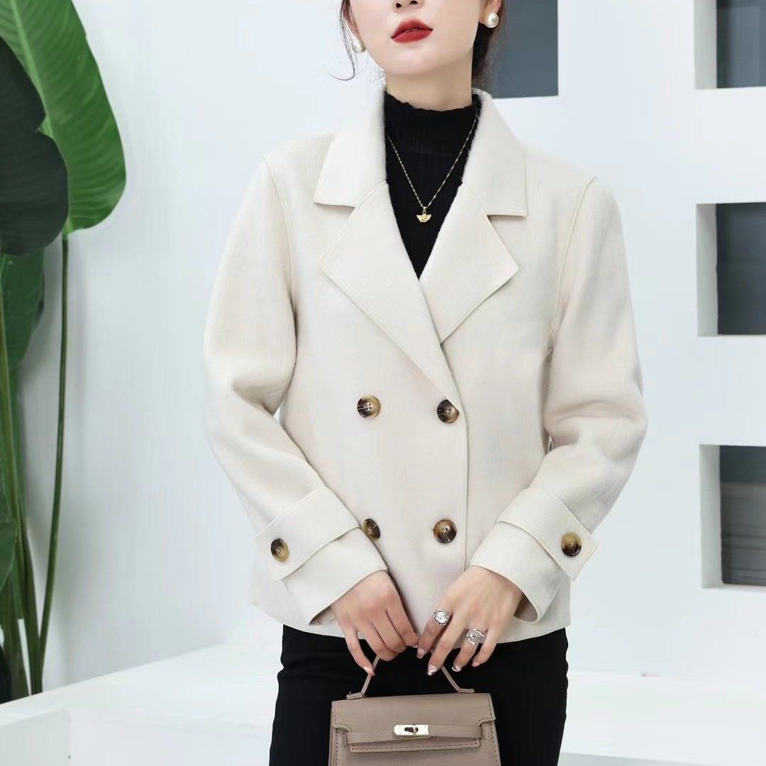 ウールジャケットレディースウールコートリバーコートフェイスラシャコートカシミヤ洋服アウターPコート通勤L16