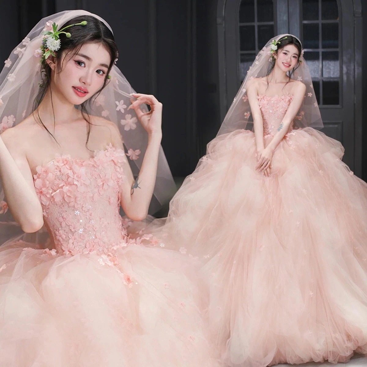 ドレス ワンピース ピンク ウエディング パーティー ステージ 成人式 発表会 結婚式 ドレス お呼ばれパーティー ドレス