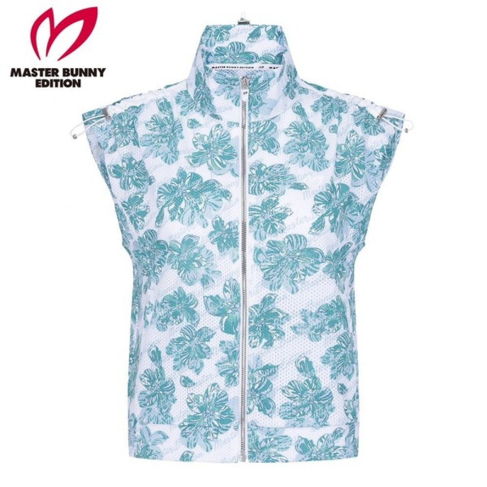 (Master Bunny) レディース花柄穴あきジップアップノースリーブトップ