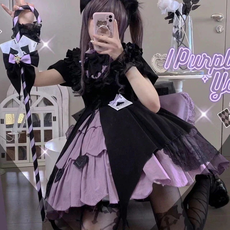 女の子モンスタースペードウィザードガールスモールハイウエスト半袖 コスチューム