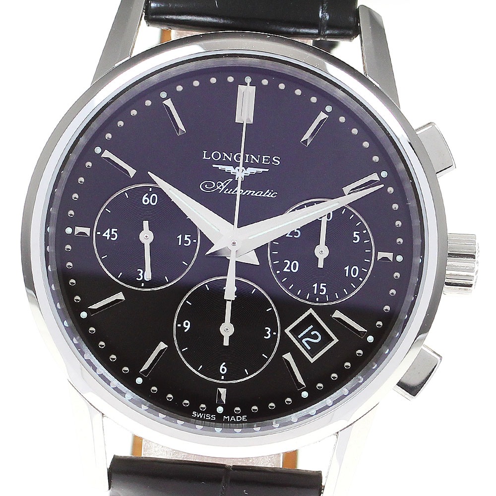 ロンジン LONGINES L2.749.4 ヘリテージ コラムホイール クロノグラフ デイト 自動巻き メンズ 良品 箱・保証書付き_846471【中古】 106,500円