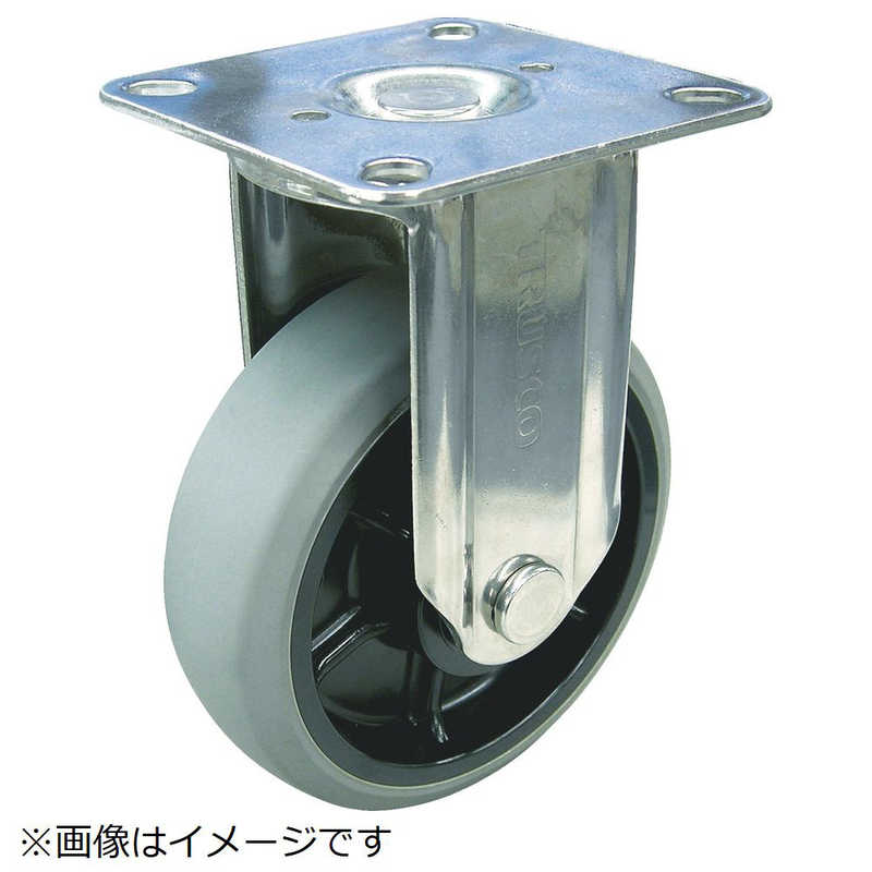 トラスコ中山　ナイロンホイールウレタンキャスター ステン金具 固定 Φ200　TYSGUK200
