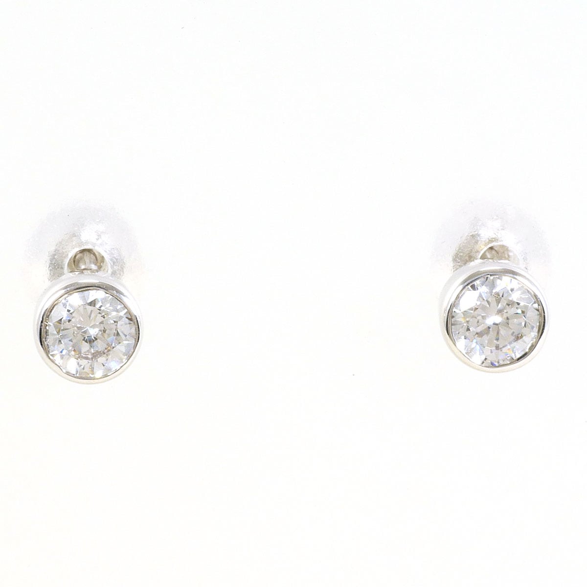 K14 14金 WG ホワイトゴールド ピアス ジルコニア 総重量約0.7g 中古