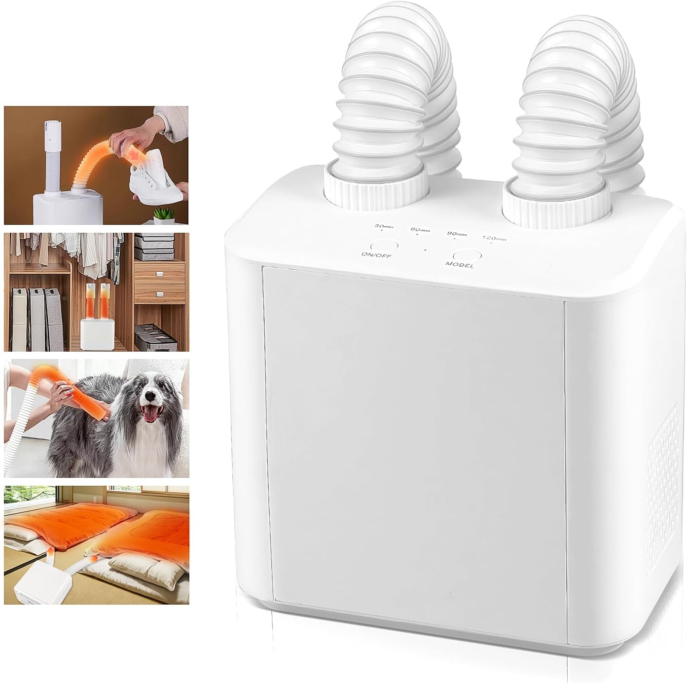 布団乾燥機 衣類乾燥機 靴乾燥機【一台三役】乾燥機 ふとん乾燥機 シューズドライヤー 伸縮式ダブルノズル 4段階タイマー機能搭載 スマート定温 ダニ退治 消臭 パワフルに乾燥 湿気対策 ペット用ドライ