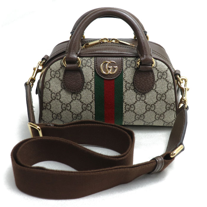 GUCCI グッチ オフィディア トップハンドル ミニ 2Wayショルダーバッグ ベージュ／エボニー 724606 9C2SG 8746 レディース 中古 美品