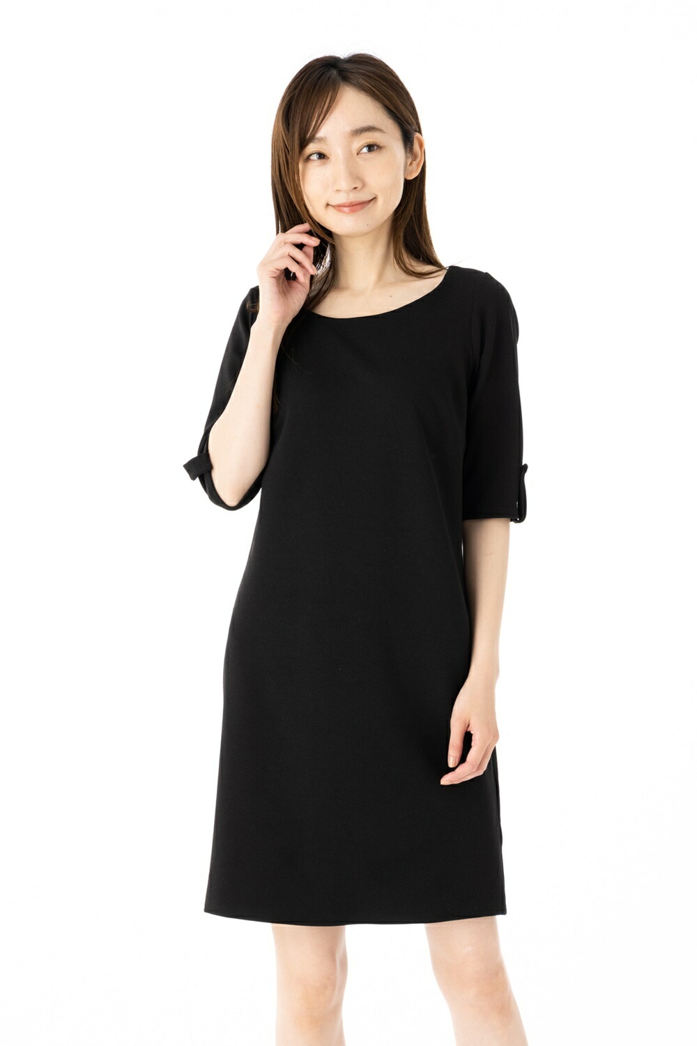 ファス(FAS)ワンピース T1 T2 T3サイズ 5袖 膝丈 無地 きれいめワンピース レディース Fille A Suivre