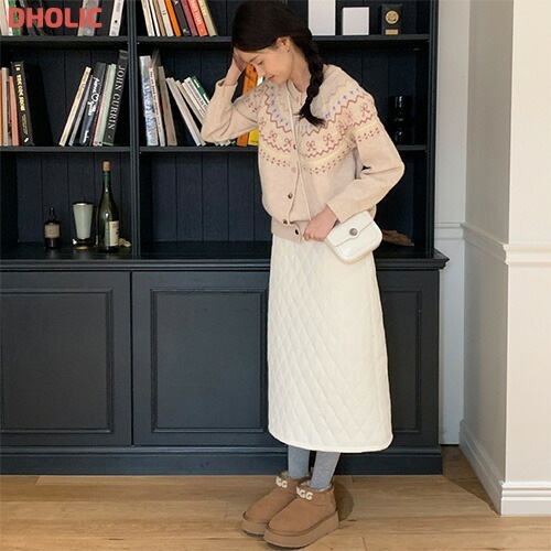 キルト風ロングスカート