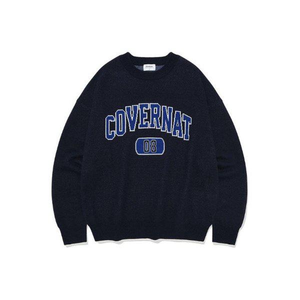 長袖Tシャツ CQK CO2403KT09-DN アーチロゴ 08 クルーネックニット ダークネイビー