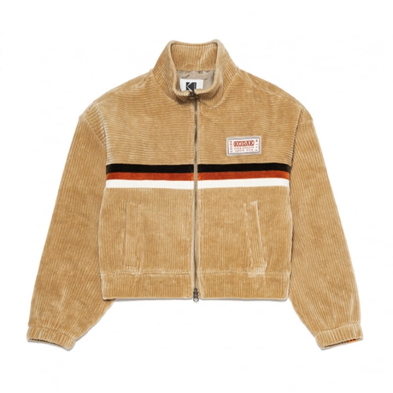 KODAK [LFTN1캐리] 코다컬러 로고 코듀로이 집업 자켓 우먼 BEIGE